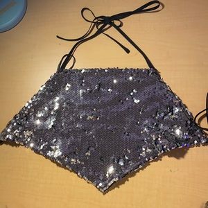 Bandanna top sparkly! Never been worn.
